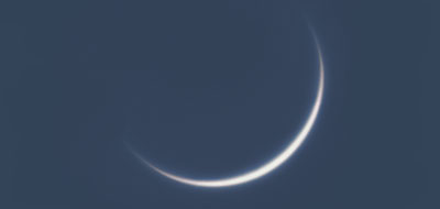 Die schmale Venussichel am 20. März, fotografiert mit einem 14"-SCT. [Mario Weigand]