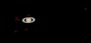 Blick auf das Saturnsystem am 3.6.2016 um 1:30 Uhr
