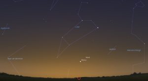 Merkur und Mond am 29.9.2016 um 6:30 MESZ