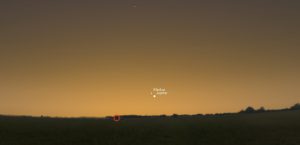 Merkur und Jupiter am 11.10.2016 um 7:00 MESZ.