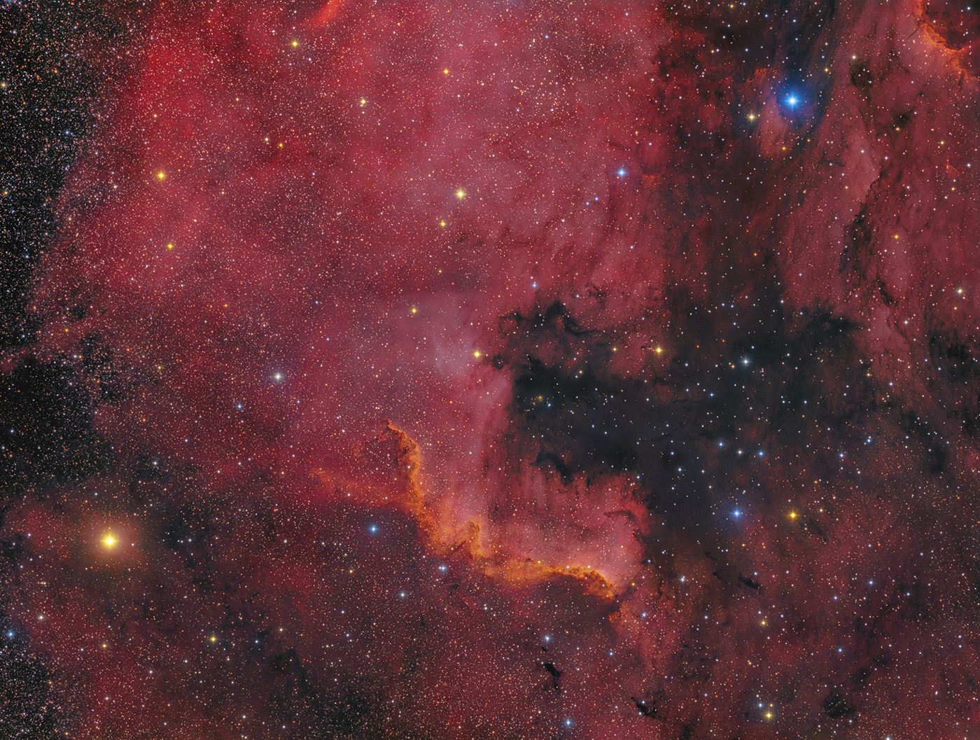 NGC7000_20160708_FSQ106_385mm_Astrel8300_LRGBHO