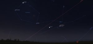 Mond, Aldebaran und Venus am 20.7.2017
