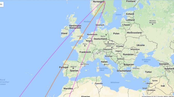 SoFi 21.8.2017 Westeuropa Google-Karte