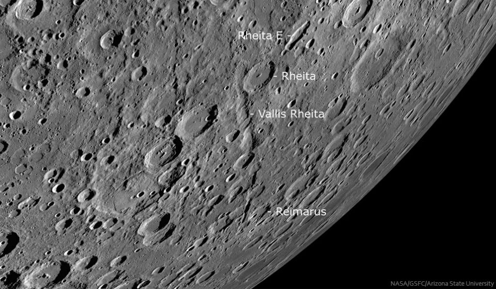 Spix' Blick zum Mond Vallis Rheita ein imposantes Tal am Mondrand