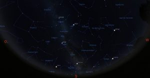 Blick an den Augusthimmel am 1.8.2018 um 23:00 MESZ.