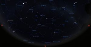 Astrovorschau Dezember: Blick an den Abendhimmel am 1.12.2018 20:00 MEZ.